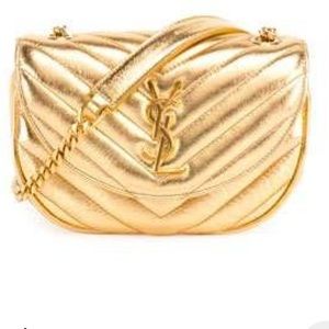 Saint laurent mini love or bubble chain in gold